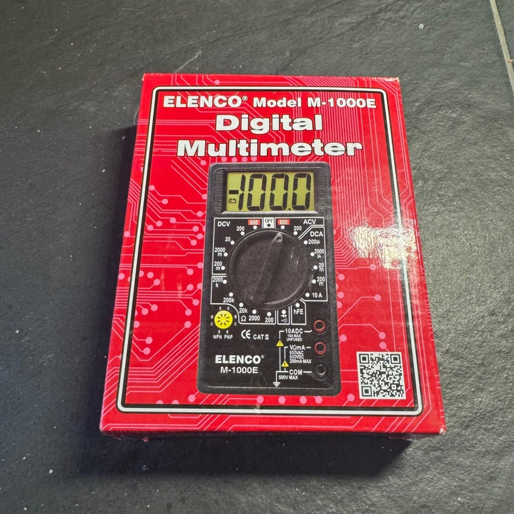 Elenco M-1000E Digital Multimeter AC/DC Voltage‎ Current Resistance Tester Boxed